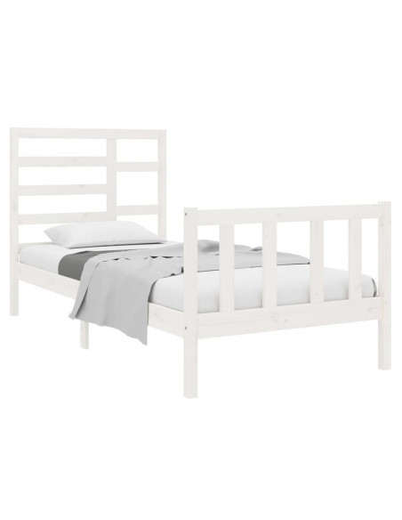Giroletto Bianco in Legno Massello 75x190 cm Small Single