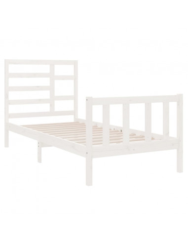 Giroletto Bianco in Legno Massello 75x190 cm Small Single