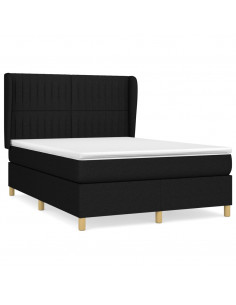 Giroletto a Molle con Materasso Nero 140x200 cm in Tessuto 2