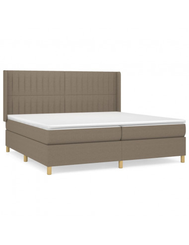 Giroletto a Molle con Materasso Tortora 200x200 cm in Tessuto