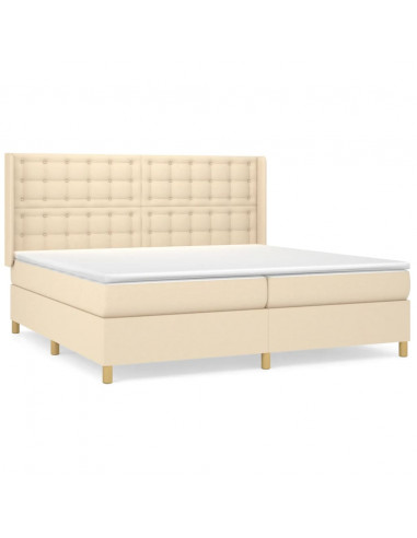 Giroletto a Molle con Materasso Crema 200x200 cm in Tessuto