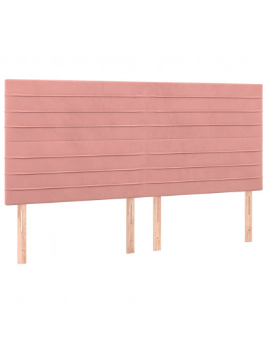 Giroletto a Molle con Materasso Rosa 200x200 cm in Velluto