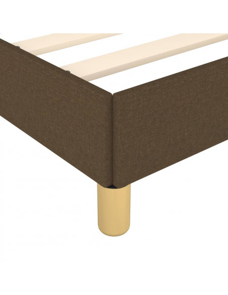 Giroletto con Testiera Marrone Scuro 90x190 cm in Tessuto
