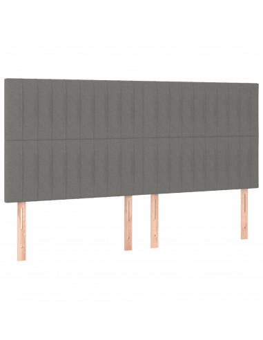 Giroletto con Testiera Grigio Scuro 160x200 cm in Tessuto