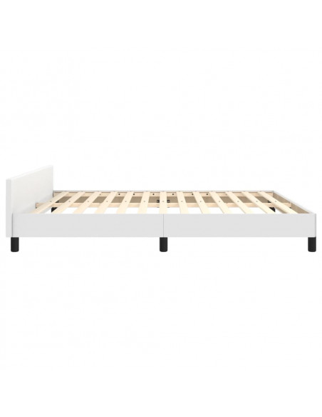 Giroletto con Testiera Bianco 180x200 cm in Similpelle