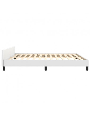 Giroletto con Testiera Bianco 160x200 cm in Similpelle