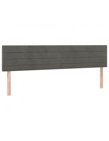 Giroletto a Molle con Materasso Grigio Scuro 160x200 cm Velluto