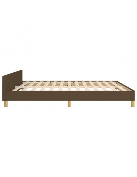 Giroletto con Testiera Marrone Scuro 180x200 cm in Tessuto