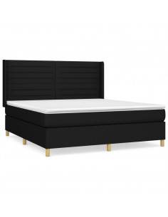 Giroletto a Molle con Materasso Nero 180x200 cm in Tessuto 2