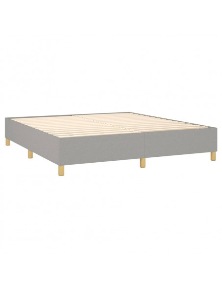 Letto a Molle Materasso e LED Grigio Chiaro 160x200 cm Tessuto