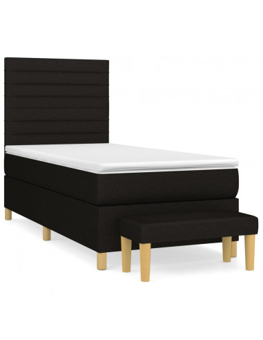 Giroletto a Molle con Materasso Nero 90x200 cm in Tessuto