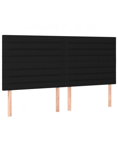 Giroletto a Molle con Materasso Nero 160x200 cm in Tessuto