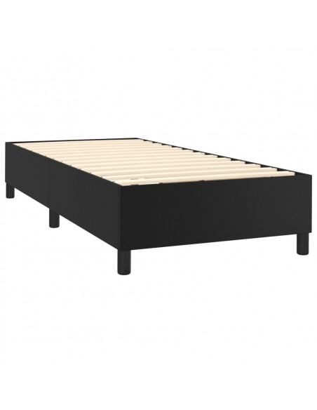 Giroletto a Molle con Materasso Nero 80x200 cm in Similpelle