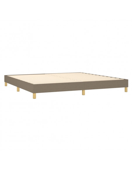 Giroletto a Molle con Materasso Tortora 200x200 cm in Tessuto