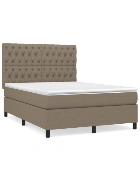 Giroletto a Molle con Materasso Tortora 140x190 cm in Tessuto