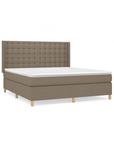 Giroletto a Molle con Materasso Tortora 160x200 cm in Tessuto