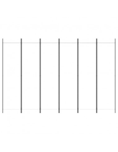 Divisorio a 6 Pannelli Bianco 300x200 cm Tessuto