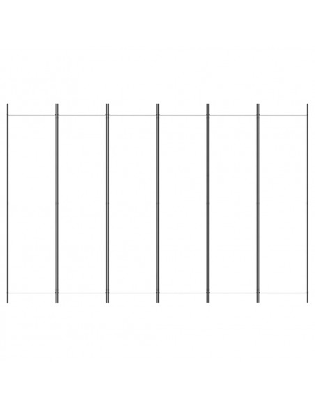 Divisorio a 6 Pannelli Bianco 300x200 cm Tessuto