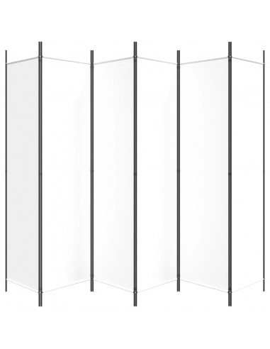 Divisorio a 6 Pannelli Bianco 300x200 cm Tessuto
