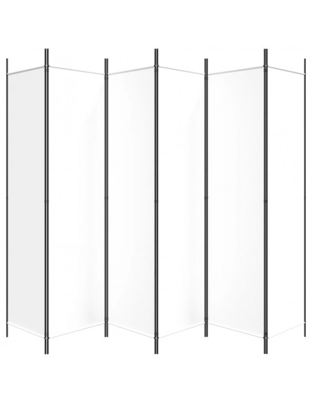 Divisorio a 6 Pannelli Bianco 300x200 cm Tessuto
