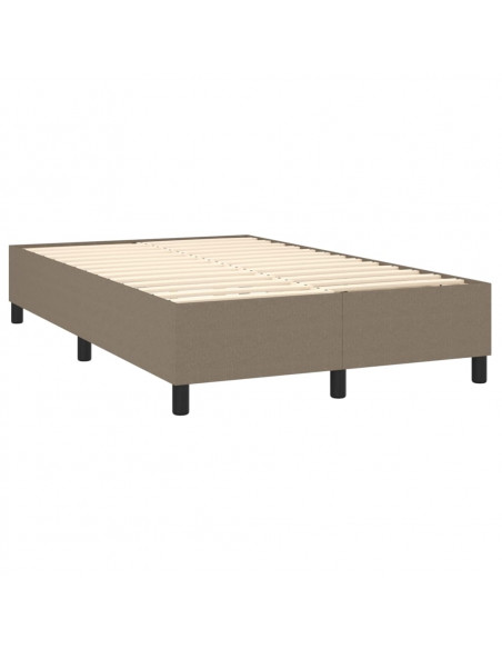 Letto a Molle con Materasso e LED Tortora 120x200cm in Tessuto