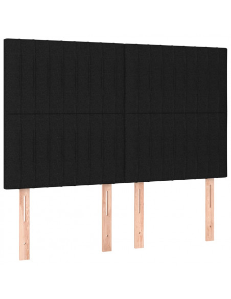 Giroletto a Molle con Materasso Nero 140x190 cm in Tessuto