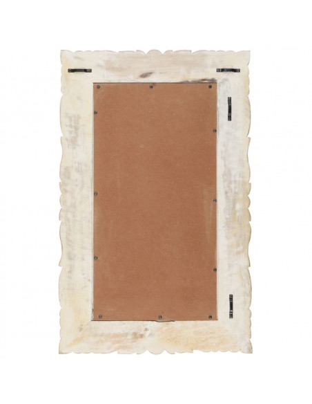 Specchio Bianco 80x50 cm in Legno Massello di Mango