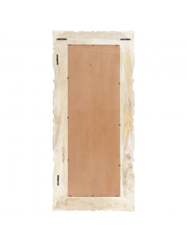 Specchio Bianco 110x50 cm in Legno Massello di Mango