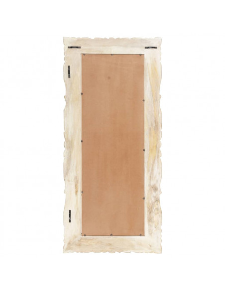 Specchio Bianco 110x50 cm in Legno Massello di Mango