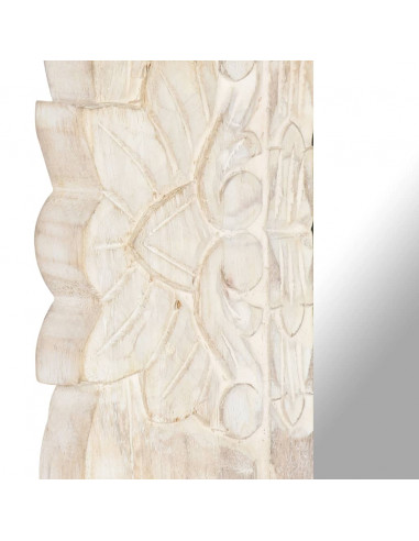 Specchio Bianco 110x50 cm in Legno Massello di Mango