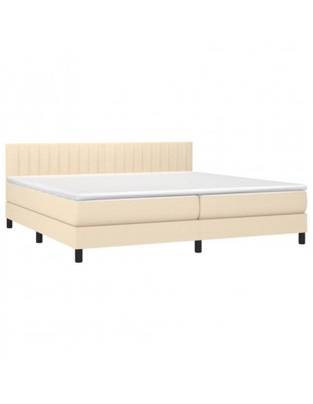 Giroletto a Molle con Materasso Crema 200x200 cm in Tessuto