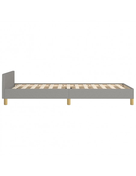 Giroletto con Testiera Grigio Chiaro 90x190 cm in Tessuto