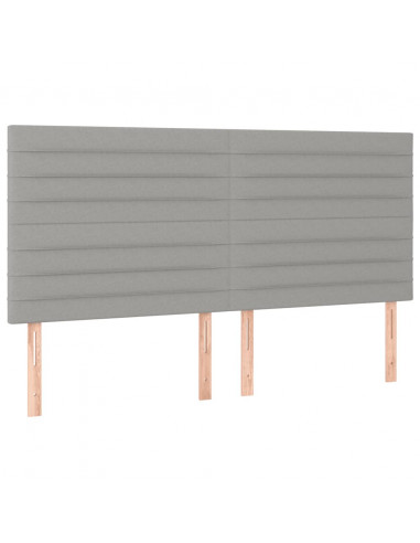 Giroletto con Testiera Grigio Chiaro 180x200 cm in Tessuto