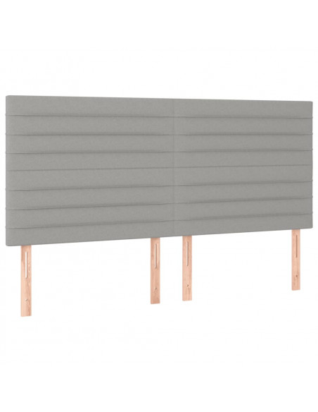 Giroletto con Testiera Grigio Chiaro 180x200 cm in Tessuto