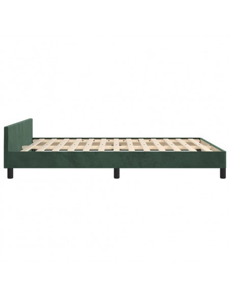Giroletto con Testiera Verde Scuro 140x200 cm in Velluto