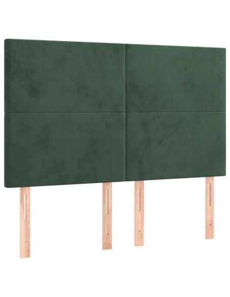Giroletto con Testiera Verde Scuro 140x200 cm in Velluto