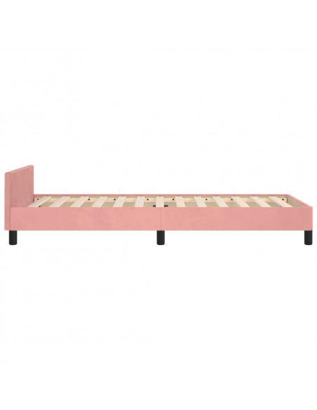 Giroletto con Testiera Rosa 90x190 cm in Velluto