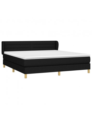 Giroletto a Molle con Materasso Nero 180x200 cm in Tessuto