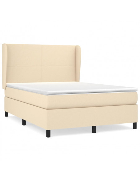 Giroletto a Molle con Materasso Crema 140x19 cm in Tessuto