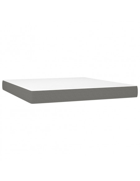 Giroletto a Molle con Materasso Grigio Scuro 160x200 cm Tessuto