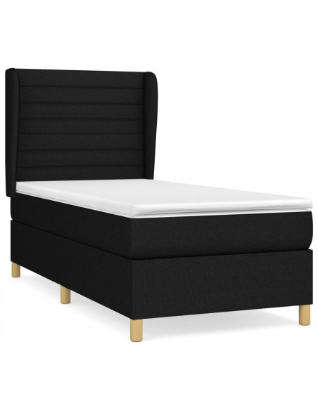 Giroletto a Molle con Materasso Nero 90x190 cm in Tessuto
