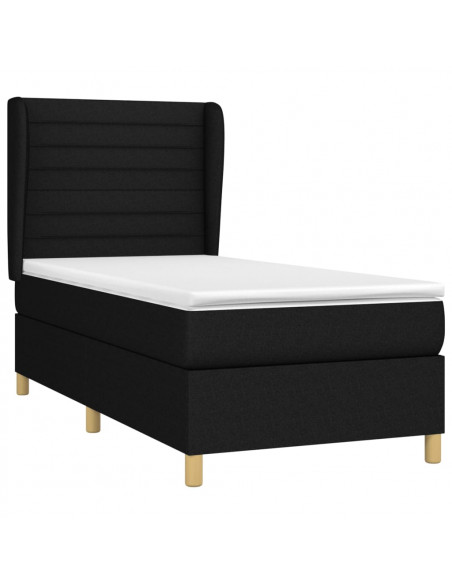 Giroletto a Molle con Materasso Nero 90x190 cm in Tessuto