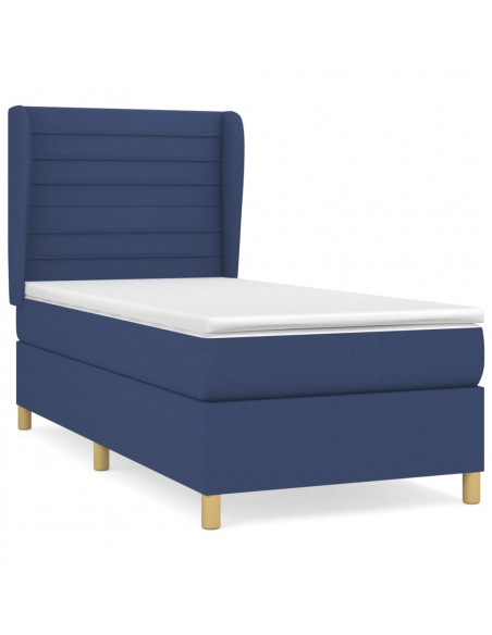 Giroletto a Molle con Materasso Blu 90x190 cm in Tessuto