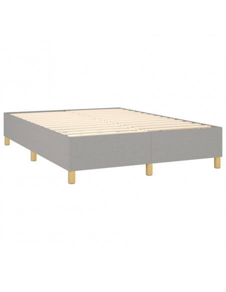 Giroletto a Molle con Materasso Grigio Chiaro 140x190cm Tessuto