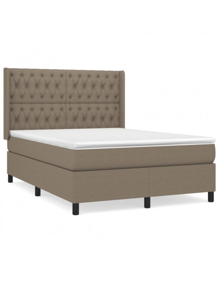Giroletto a Molle con Materasso Tortora 140x190 cm in Tessuto