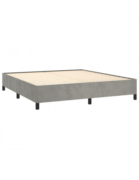 Giroletto a Molle con Materasso Grigio Chiaro 180x200cm Velluto