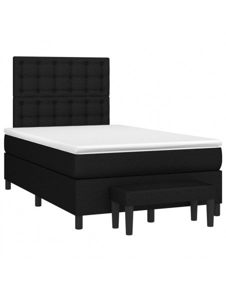 Giroletto a Molle con Materasso Nero 120x200 cm in Tessuto