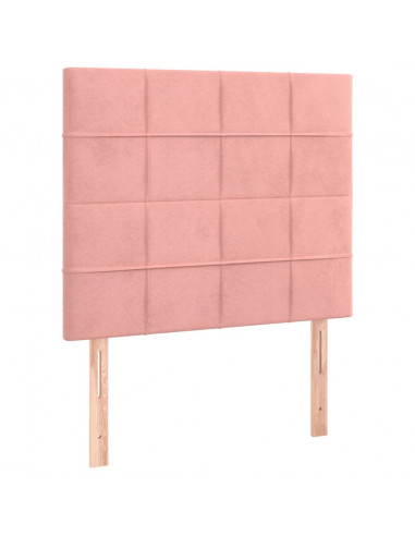 Giroletto a Molle con Materasso Rosa 80x200 cm in Velluto