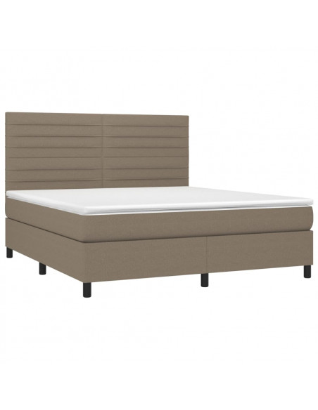 Giroletto a Molle con Materasso Tortora 180x200 cm in Tessuto