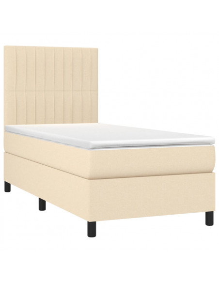 Giroletto a Molle con Materasso Crema 100x200 cm in Tessuto